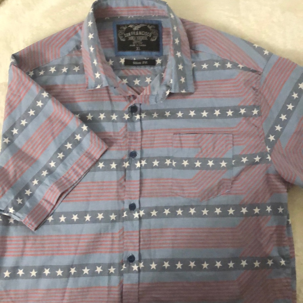 San Francisco XL work shirt slum fit stars/stripes